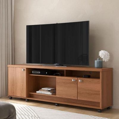 Rack Dallas Para Tv Até 75 Polegadas Com 3 Portas E Rodízio Jequitibá - Lukaliam