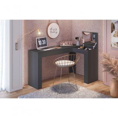 Penteadeira Escrivaninha Camarim Studio Jade - Bebeshop Preto Fosco