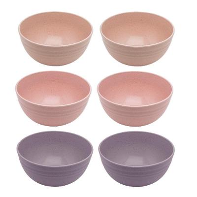 Jogo 6 Bowl De Bambu Ecológico Resistente Não Quebra Bege Lines Tigela Lyor 750ml