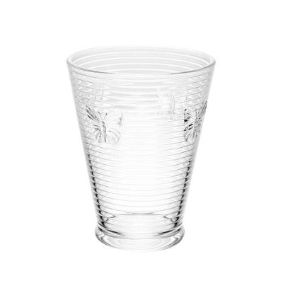 Copo De água Lines Butterfly Em Vidro Transparente Wolff 350ml