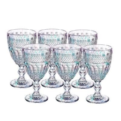 Jogo 6 Taça De Vidro Furtacor Ametista Rainbow Luxo 340ml Em Casa Tem