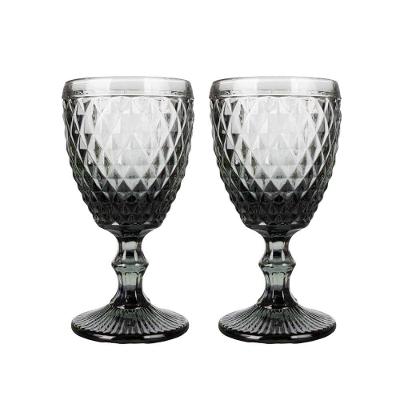 Jogo 2 Taça De Vidro Bico De Abacaxi Cinza 340 Ml Agata Em Casa Tem