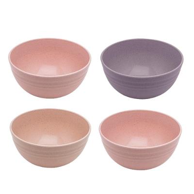 Jogo 4 Bowl De Bambu Ecológico Resistente Não Quebra Bege Lines Tigela Lyor 750ml