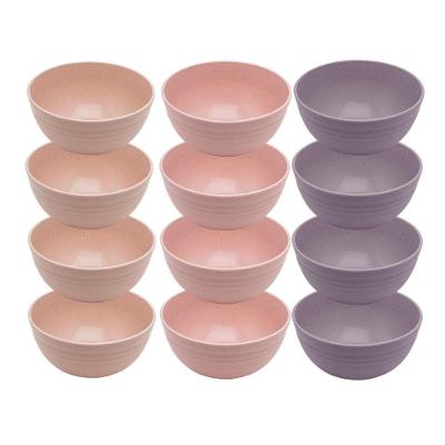 Jogo 12 Bowl De Bambu Ecológico Resistente Não Quebra Bege Lines Tigela Lyor 750ml