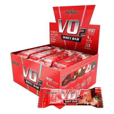 Barra Proteína Vo2 Whey Bar 12 Unidades - Integralmedica Morango