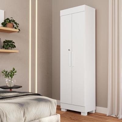 Armário Multiuso Marrocos 2 Portas 4 Prateleiras Com Chave - Linha Mobília - Branco
