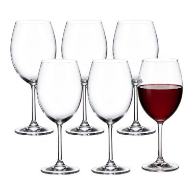 Jogo 6 Taça De Cristal Para Vinho água Degustação Transparente 580ml Lyor