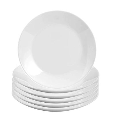 Jogo 6 Prato Raso De Vidro Opalino 26cm Branco Classic Em Casa Tem