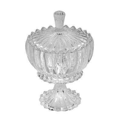 Potiche Geneva Com Tampa E Pé Decorativo Cristal 17x25cm Wolff