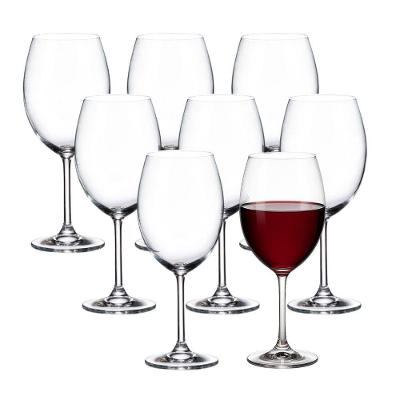 Jogo 8 Taça De Cristal Para Vinho água Degustação Transparente 580ml Lyor