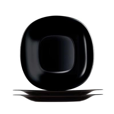 Jogo 2 Prato De Sobremesa Preto Quadrado Square 20cm Vidro Opalino Em Casa Tem