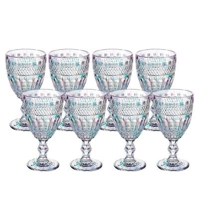 Jogo 8 Taça De Vidro Furtacor Ametista Rainbow Luxo 340ml Em Casa Tem