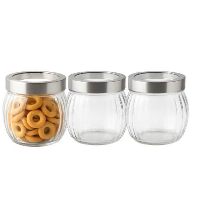 Kit 3 Bomboniere Pote De Vidro Redondo Tampa Com Visor 1,2l Em Casa Tem