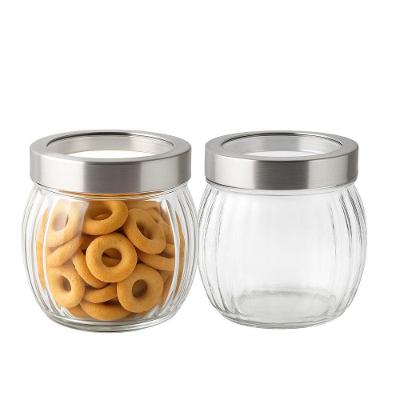 Kit 2 Bomboniere Pote De Vidro Redondo Tampa Com Visor 600ml Em Casa Tem