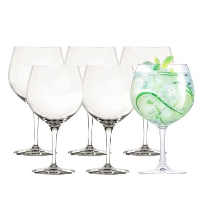 Jogo 6 Taça De Gin Degustação Vidro Transparente G4u Class Home 630ml