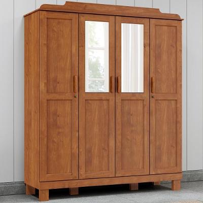 Guarda Roupa 4 Portas Espelho 152 Cm 1282 Castanho Milani Store Castanho