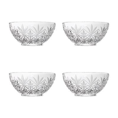 Kit 4 Bowls De Vidro Vivian Texturizado Em Casa Tem 10×4,5cm