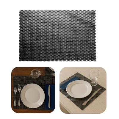 Lugar Americano Retângulas Mesa Preto Pvc Antiderrapante Sousplat 45x30cm Lyor