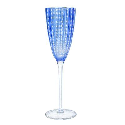 Taça De Champanhe Espumante Vidro Orquídea Azul 200ml Wolff