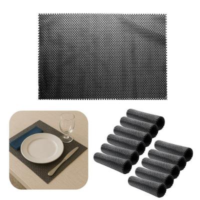 12 Lugar Americano Retângulas Mesa Preto Pvc Antiderrapante Sousplat 45x30cm Lyor