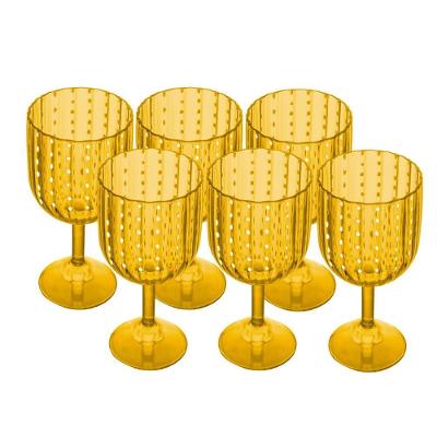 Jogo 6 Taça De Acrílico Para água Orquídea âmbar 350ml Wolff