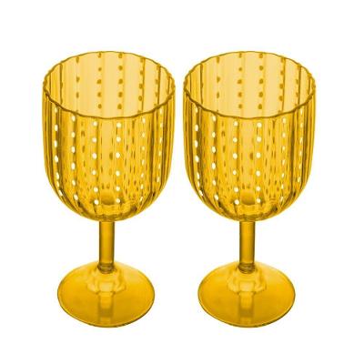 Jogo 2 Taça De Acrílico Para água Orquídea âmbar 350ml Wolff