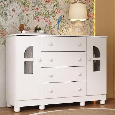 Cômoda Infantil MP4506 4 Gavetas em MDF com Puxador Plástico Branco