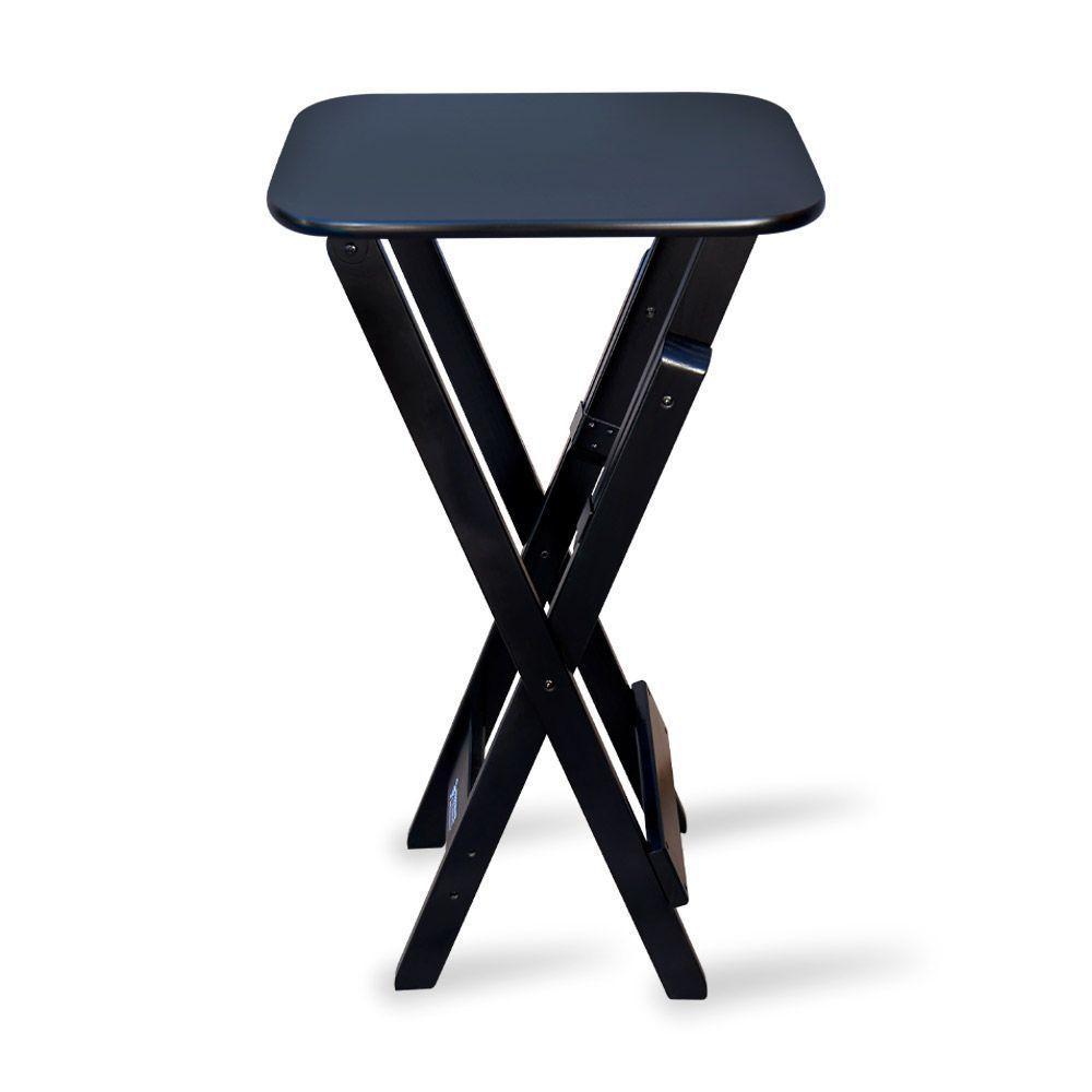 Kit 12 Mesas Bistrô Dobrável Madeira Padrão Preto Cor: Preto - 5