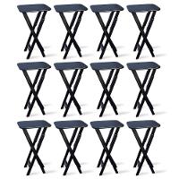 Kit 12 Mesas Bistrô Dobrável Madeira Padrão Preto Cor: Preto - 1