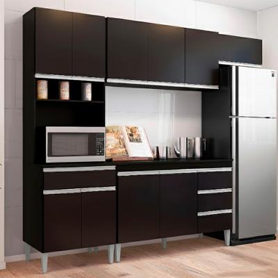 Cozinha Modulada 10 P 4 G Andreia 240 Cm Preto Reajl Moveis