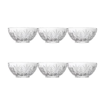 Kit 6 Bowls De Vidro Vivian Texturizado Em Casa Tem 10×4,5cm