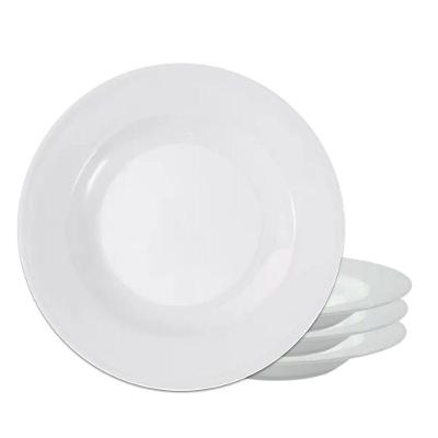 Jogo 4 Prato Fundo Branco Melanina Resistente Fratelli 22,5cm