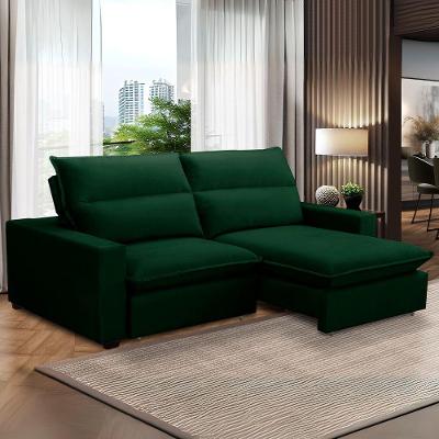 Sofa Retratil Reclinavel 2 Lugares 2m Andreza Veludo Lansof Verde