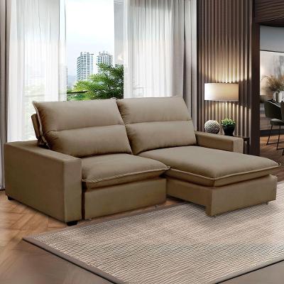 Sofa Retratil Reclinavel 2 Lugares 2m Andreza Veludo Lansof Capuccino
