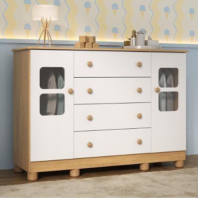 Cômoda Infantil Mp4423 4 Gavetas em Mdf com Puxador Plástico Branco