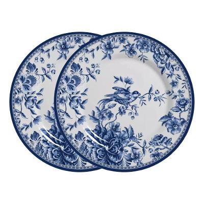 Jogo 2 Prato De Sobremesa Cerâmica Azul Chinese Garden Alleanza 20cm