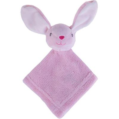 Naninha Para Meninas Coral Fleece 100% Poliéster 27x27cm Coelho Rosa