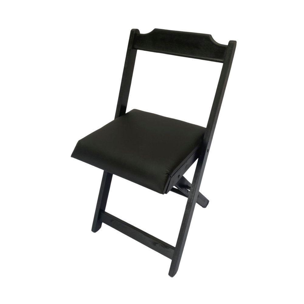 Conjunto Dobrável 70X70 Com 4 Cadeiras Estofadas Preto - 7