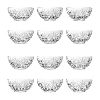 Kit 12 Bowls Vidro Vivian Texturizado Em Casa Tem 10×4,5cm