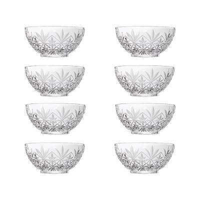 Kit 8 Bowls De Vidro Vivian Texturizado Em Casa Tem 10×4,5cm