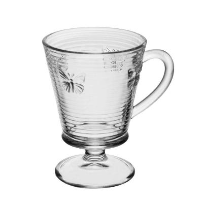 Taça De Vidro Para Cappuccino Lines Butterfly Borboleta Wolff 240ml