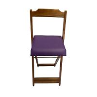 Conjunto Mesa Dobrável 70X70 C/ 4 Cadeiras Imbuia Estofadas Roxo - 2
