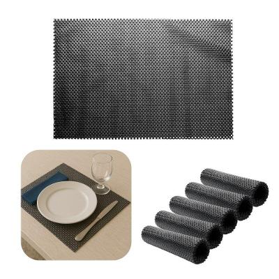 6 Lugar Americano Retângulas Mesa Preto Pvc Antiderrapante Sousplat 45x30cm Lyor