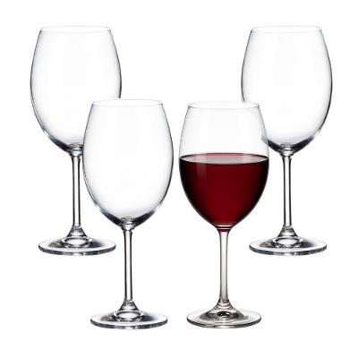 Jogo 4 Taça De Cristal Para Vinho água Degustação Transparente 580ml Lyor