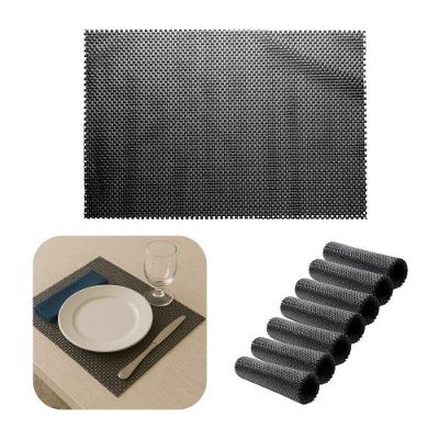8 Lugar Americano Retângulas Mesa Preto Pvc Antiderrapante Sousplat 45x30cm Lyor