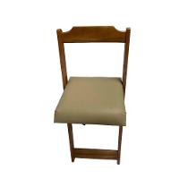 Conjunto Mesa Dobrável 70X70 C/ 4 Cadeiras Imbuia Estofadas Bege - 2