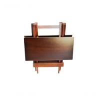 Conjunto Mesa Dobrável 70X70 C/ 4 Cadeiras Imbuia Estofadas Bege - 3