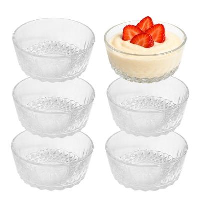Jogo 6 Bowl De Vidro Pote Para Sobremesa Clear Diamantino 260ml Em Casa Tem