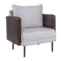 Conjunto Namoradeira E 02 Poltronas Orion Via Encanto Linho Cinza/courano Marrom