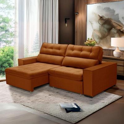 Sofa Retratil Reclinavel 2 Lugares 2,00 Vitória Veludo Terracota Lansofbr